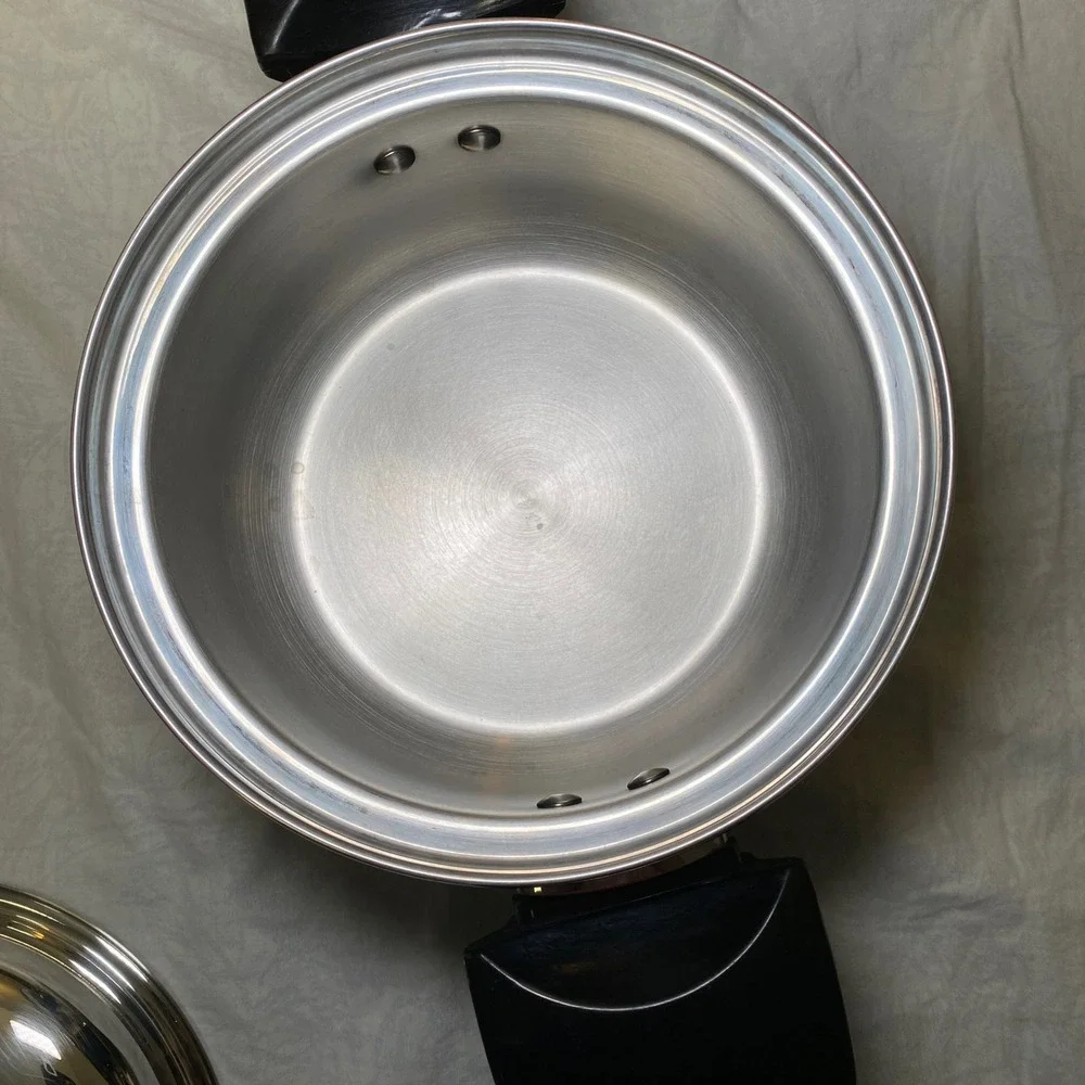 Health Craft T304 2 Qt Waterless Stainless Steel Sauce Pan Vapo Valve Lid USA